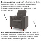 Poltrona Decorativa Estofada Confortável Sala Isis Suede Cinza