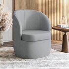 Poltrona Decorativa Estofada E Orgânica Com Base Giratória Al