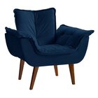 Poltrona Decorativa Estofada Eros Montana Estofados Veludo Az