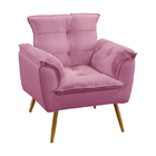 Poltrona Decorativa Estofada Para Sala De Estar Beta Sued Ros