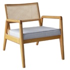 Poltrona Decorativa Estofada Sevilha Natural Palha E Tecido