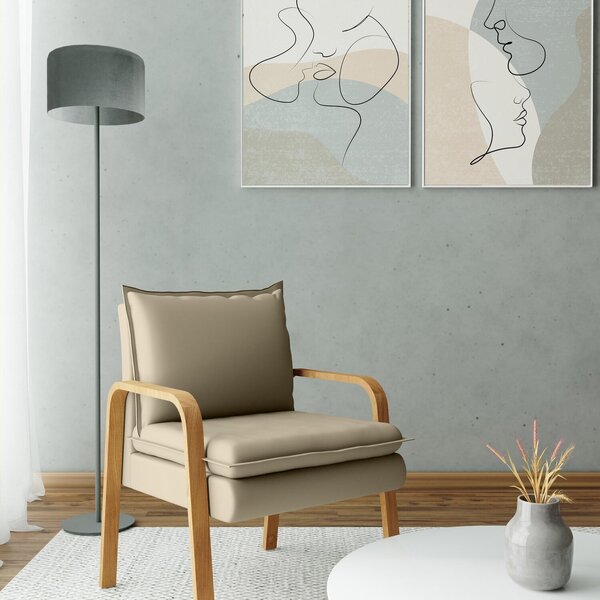 Poltrona Decorativa Estofados Bela Bege Books