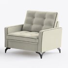 Poltrona Decorativa Estofados Grecia Bege Sued Veludo