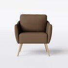 Poltrona Decorativa Estofados Lary Marrom Sued Veludo