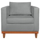 Poltrona Decorativa Europa Bouclé - Doce Sonho Móveis - Cinza