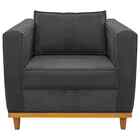 Poltrona Decorativa Europa Linho Amarena Móveis - Chumbo