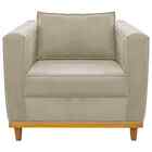 Poltrona Decorativa Europa Linho Bege Doce Sonho Móveis