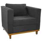 Poltrona Decorativa Europa Linho Chumbo Doce Sonho Móveis