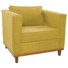 Poltrona Decorativa Europa Suede Amarena Móveis - Amarelo