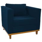 Poltrona Decorativa Europa Suede Amarena Móveis - Azul Marinho