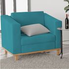 Poltrona Decorativa Europa Suede Amarena Móveis - Azul Turque