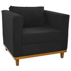 Poltrona Decorativa Europa Suede Amarena Móveis - Preto