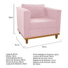 Poltrona Decorativa Europa Suede Amarena Móveis - Rosa Bebê