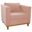 Poltrona Decorativa Europa Suede Amarena Móveis - Rosê