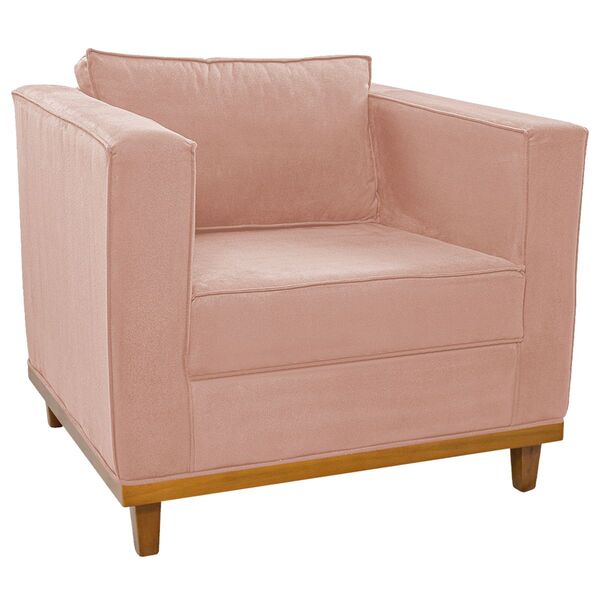 Poltrona Decorativa Europa Suede Amarena Móveis - Rosê