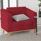 Poltrona Decorativa Europa Suede Amarena Móveis - Vermelho
