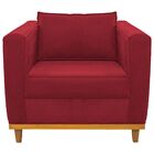 Poltrona Decorativa Europa Suede Amarena Móveis - Vermelho