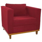 Poltrona Decorativa Europa Suede Amarena Móveis - Vermelho