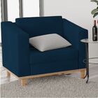 Poltrona Decorativa Europa Suede Azul Marinho Amarena Móveis