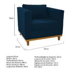 Poltrona Decorativa Europa Suede Azul Marinho Amarena Móveis