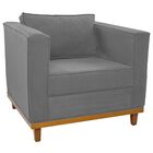 Poltrona Decorativa Europa Suede Cinza Amarena Móveis