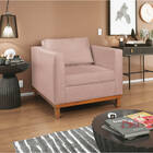Poltrona Decorativa Europa Suede Doce Sonho Móveis - Rosê