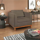 Poltrona Decorativa Europa Suede Marrom Doce Sonho Móveis