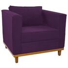 Poltrona Decorativa Europa Suede Roxo Doce Sonho Móveis
