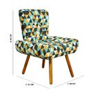 Poltrona Decorativa Fernanda Sala Casa Escritório Estampada