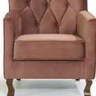 Poltrona Decorativa Ferrara Veludo Marrom Konfort