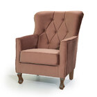 Poltrona Decorativa Ferrara Veludo Marrom Konfort
