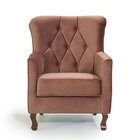 Poltrona Decorativa Ferrara Veludo Marrom Konfort