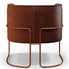 Poltrona Decorativa Fixa Base Aço Cobre Betina D02 Veludo Cin