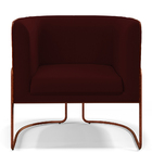 Poltrona Decorativa Fixa Base Aço Cobre Betina D02 Veludo Mar