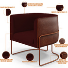 Poltrona Decorativa Fixa Base Aço Cobre Betina D02 Veludo Mar