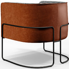 Poltrona Decorativa Fixa Base Aço Preto Betina D02 Pied Poule