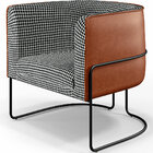 Poltrona Decorativa Fixa Base Aço Preto Betina D02 Pied Poule