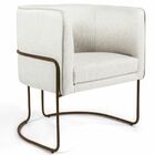 Poltrona Decorativa Fixa Base De Aço Choco Betina D02 Linho C