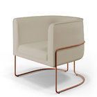 Poltrona Decorativa Fixa Base De Aço Cobre Betina D02 Corano