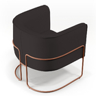 Poltrona Decorativa Fixa Base De Aço Cobre Betina D02 Corano