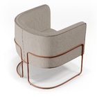 Poltrona Decorativa Fixa Base De Aço Cobre Betina D02 Linho B