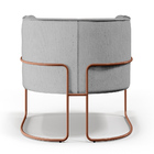 Poltrona Decorativa Fixa Base De Aço Cobre Betina D02 Linho C