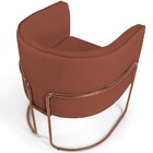 Poltrona Decorativa Fixa Base De Aço Cobre Betina D02 Linho L