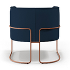 Poltrona Decorativa Fixa Base De Aço Cobre Betina D02 Veludo