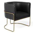 Poltrona Decorativa Fixa Base De Aço Ouro Fosco Betina D02 Co