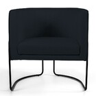 Poltrona Decorativa Fixa Base De Aço Preto Betina D02 Corano