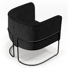 Poltrona Decorativa Fixa Base De Aço Preto Betina D02 Linho C