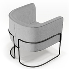 Poltrona Decorativa Fixa Base De Aço Preto Betina D02 Linho C