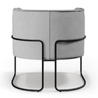 Poltrona Decorativa Fixa Base De Aço Preto Betina D02 Linho C