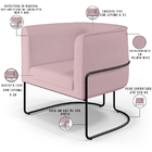 Poltrona Decorativa Fixa Base De Aço Preto Betina D02 Veludo